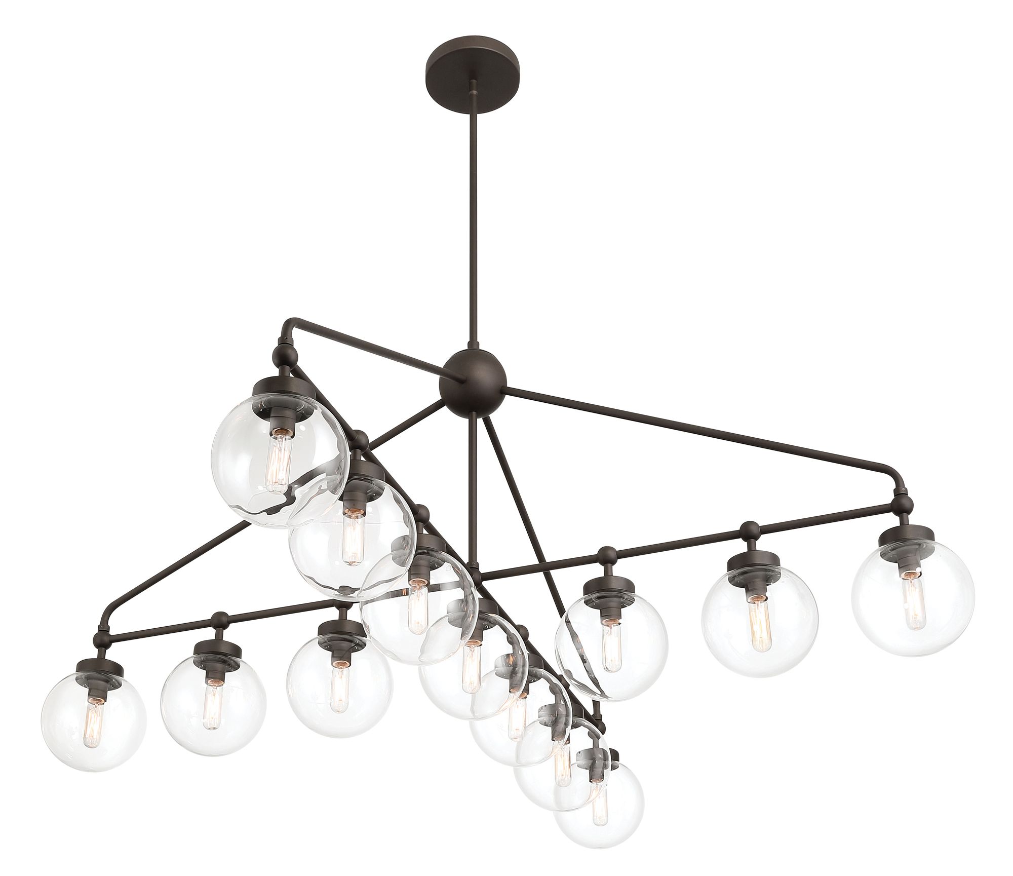Image 7 Minka-Lavery Stella 13-Light 52-in Dark Bronze Chandelier with Glass Shades more views