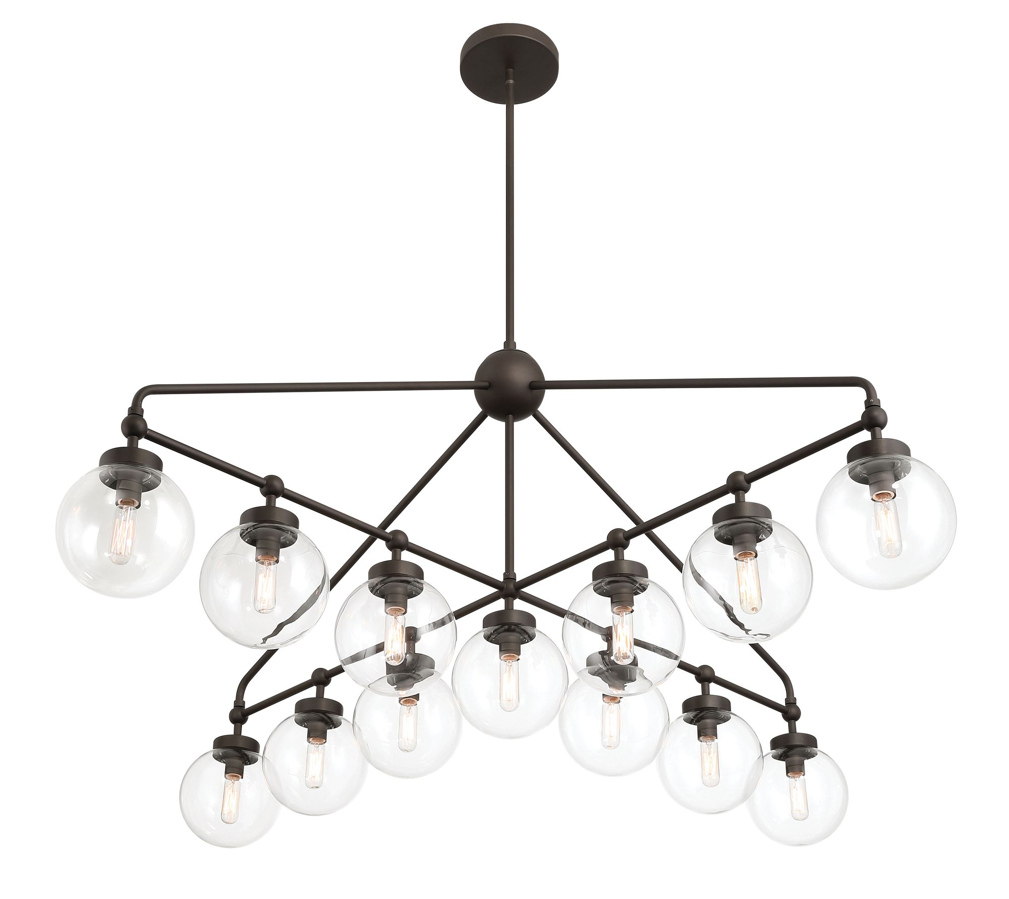 Minka-Lavery Stella 13-Light 52-in Dark Bronze Chandelier with Glass Shades
