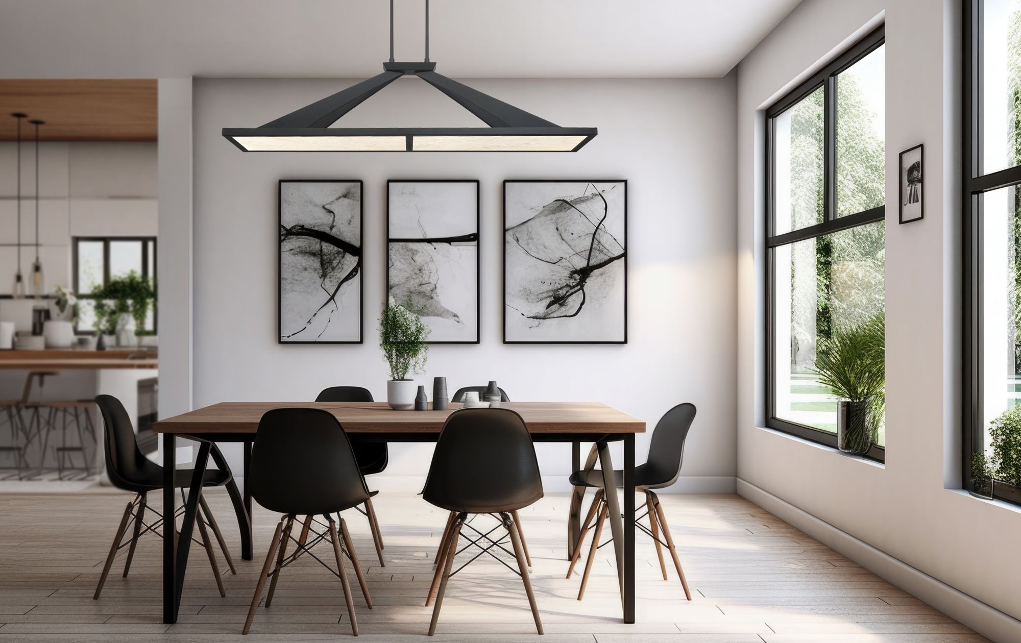 Minka Lavery Stiles 1-Light LED 48-in Black Chandelier