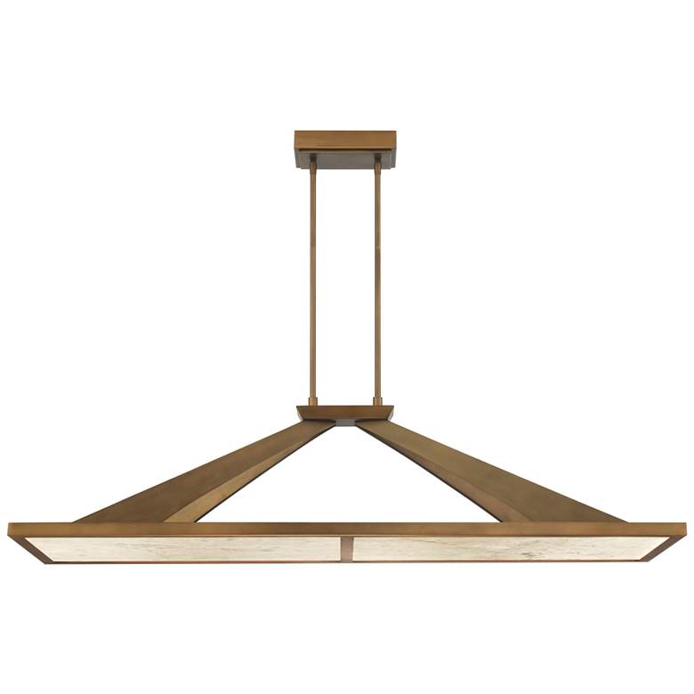 Image 3 Minka Lavery Stiles 1-Light LED 48-in Gold Chandelier with Alabaster Shades more views
