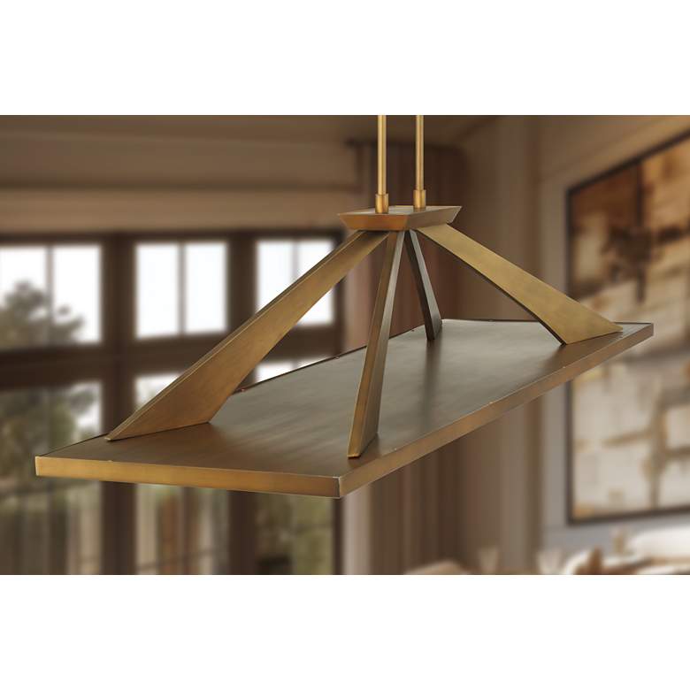 Image 7 Minka Lavery Stiles 1-Light LED 48-in Gold Chandelier with Alabaster Shades more views