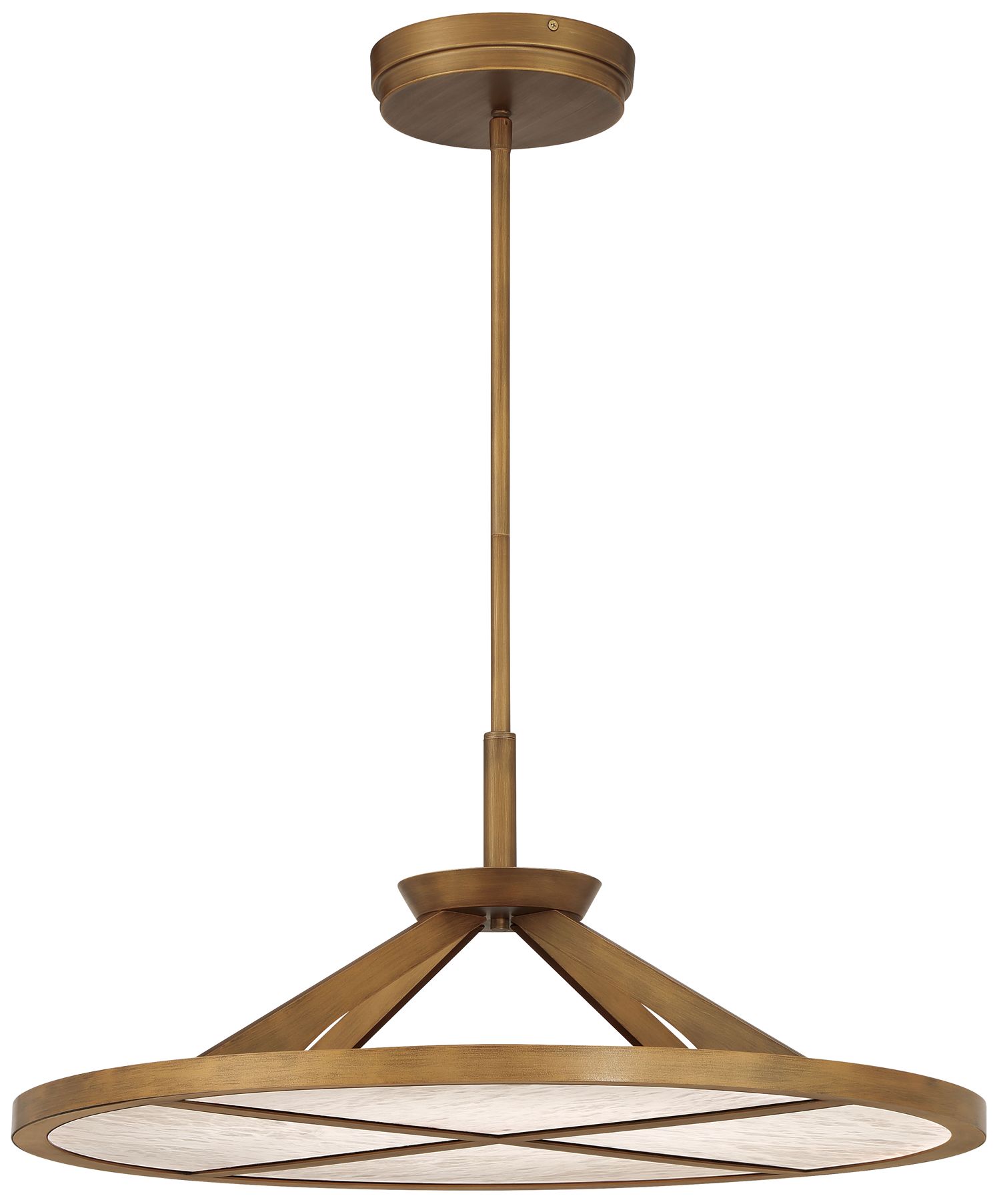 Minka-Lavery Stiles LED 28-in Ashen Gold Pendant with Alabaster Shade