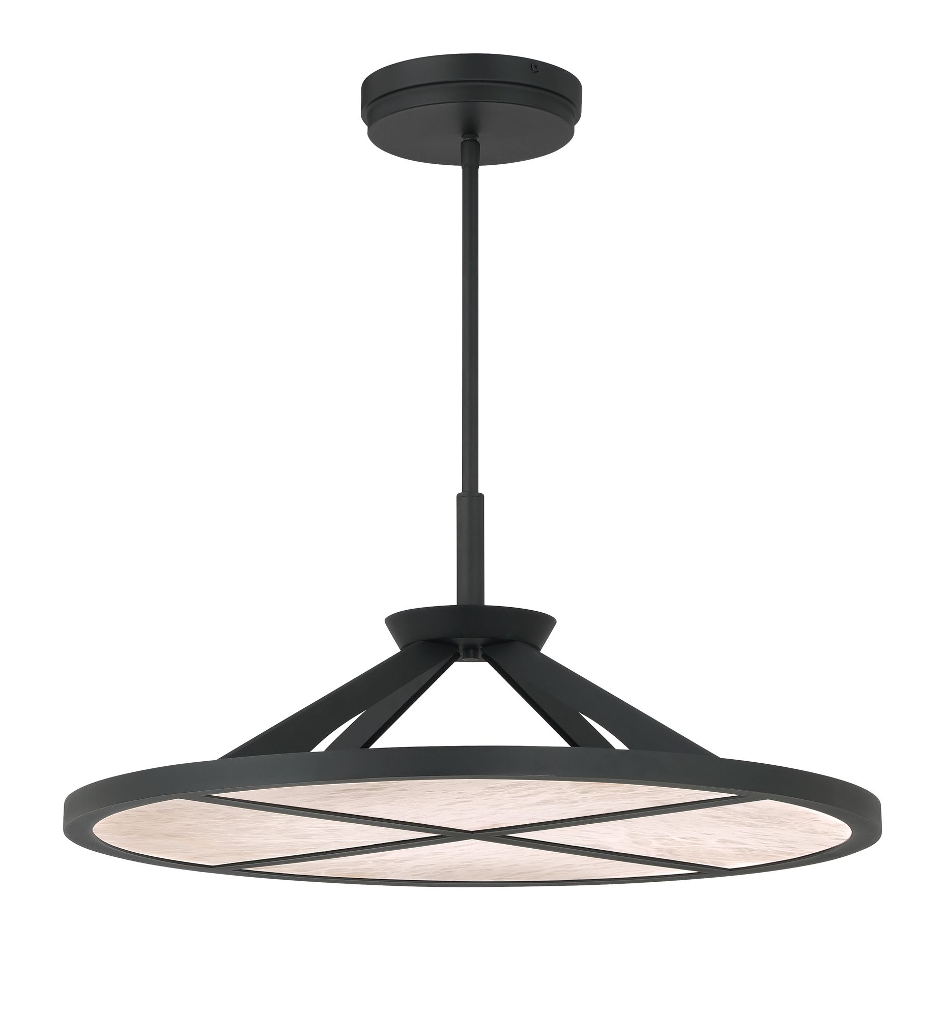 Image 2 Minka-Lavery Stiles LED 28-in Sand Coal Black Pendant with Alabaster Shade more views