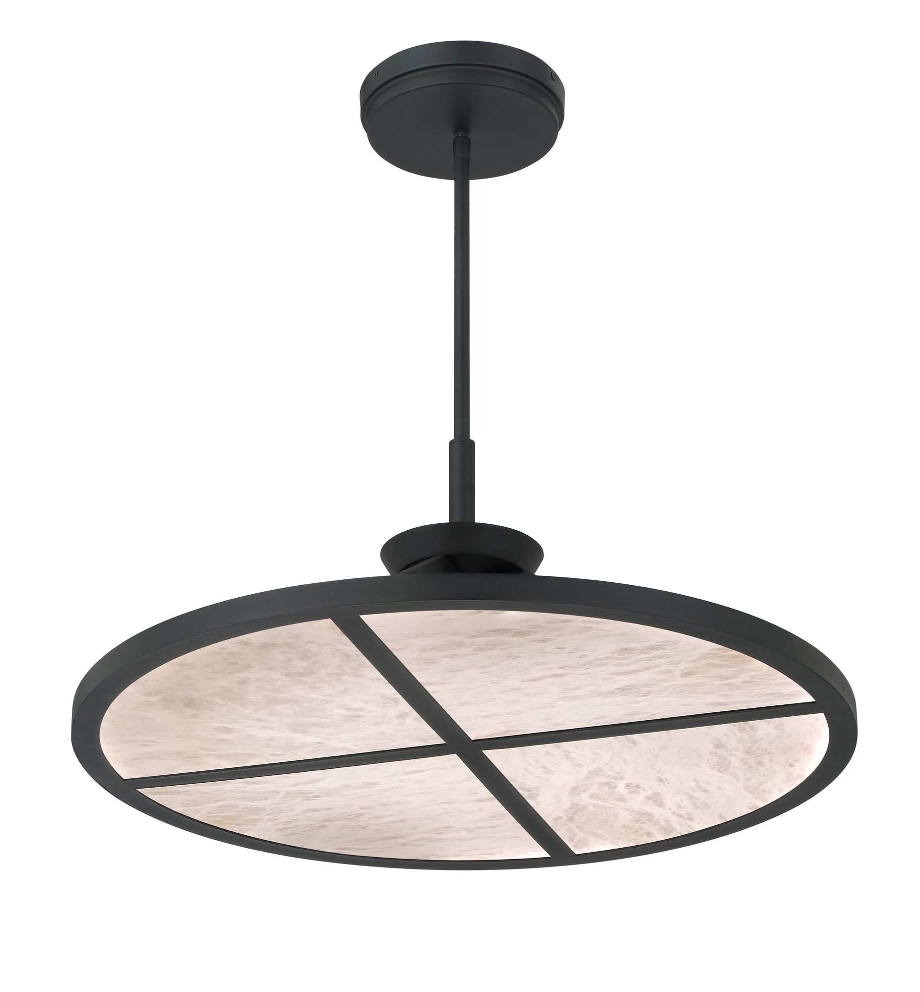 Image 5 Minka-Lavery Stiles LED 28-in Sand Coal Black Pendant with Alabaster Shade more views