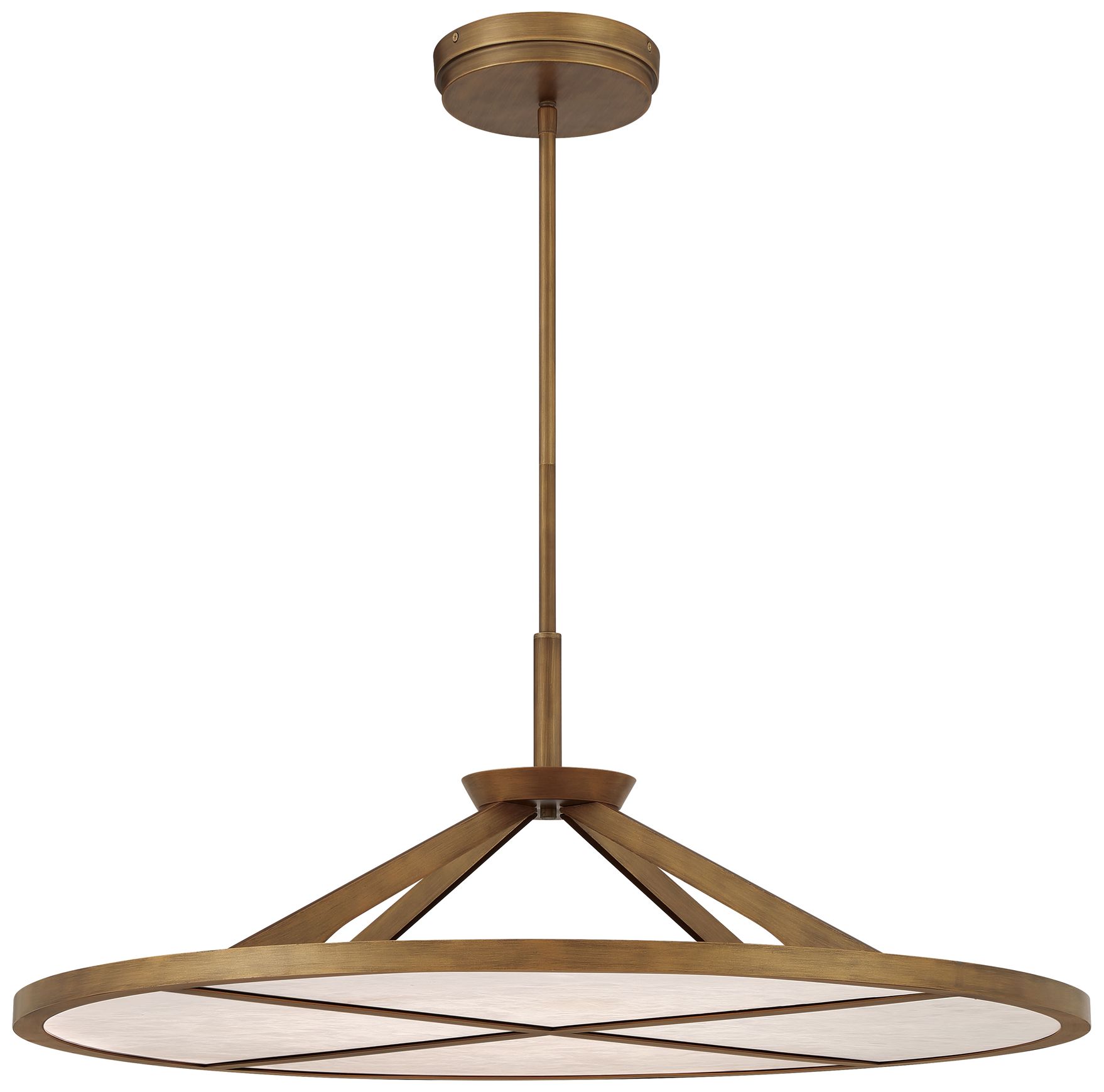 Minka-Lavery Stiles LED 36-in Ashen Gold Pendant with Alabaster Stone Shade