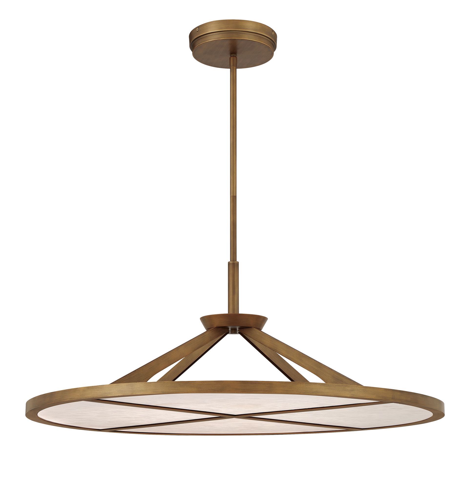 Image 2 Minka-Lavery Stiles LED 36-in Ashen Gold Pendant with Alabaster Stone Shade more views