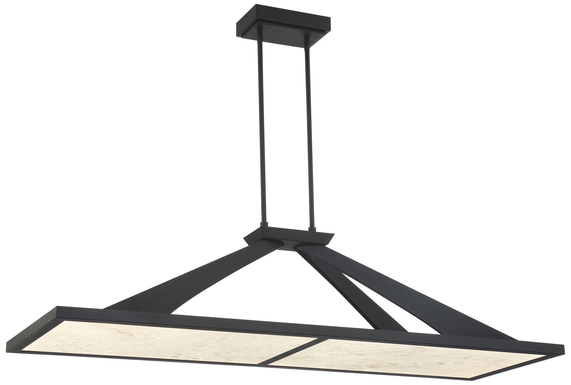 Minka Lavery Stiles LED 48-in Black Chandelier with Alabaster Shades