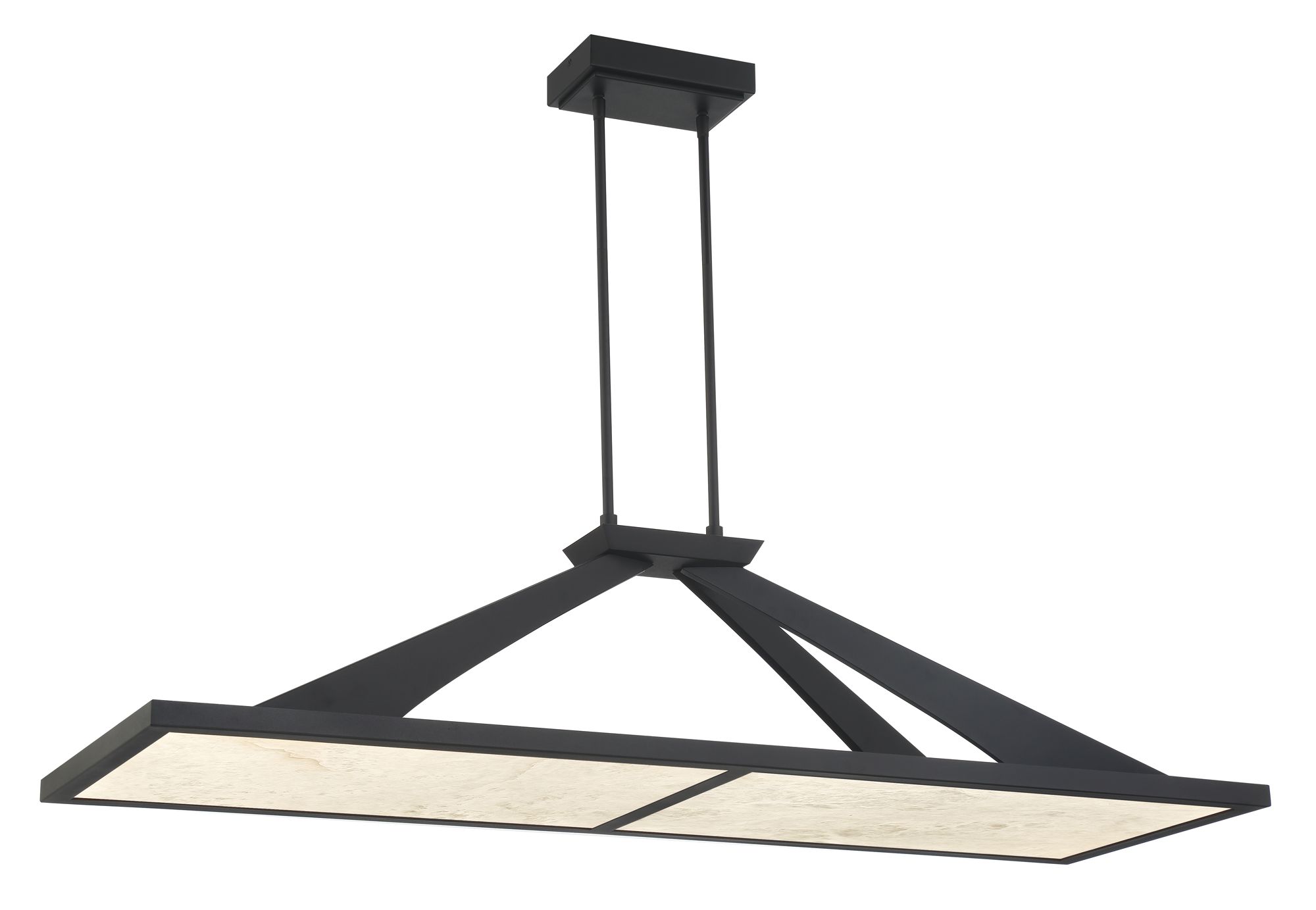 Image 3 Minka Lavery Stiles LED 48-in Black Chandelier with Alabaster Shades more views