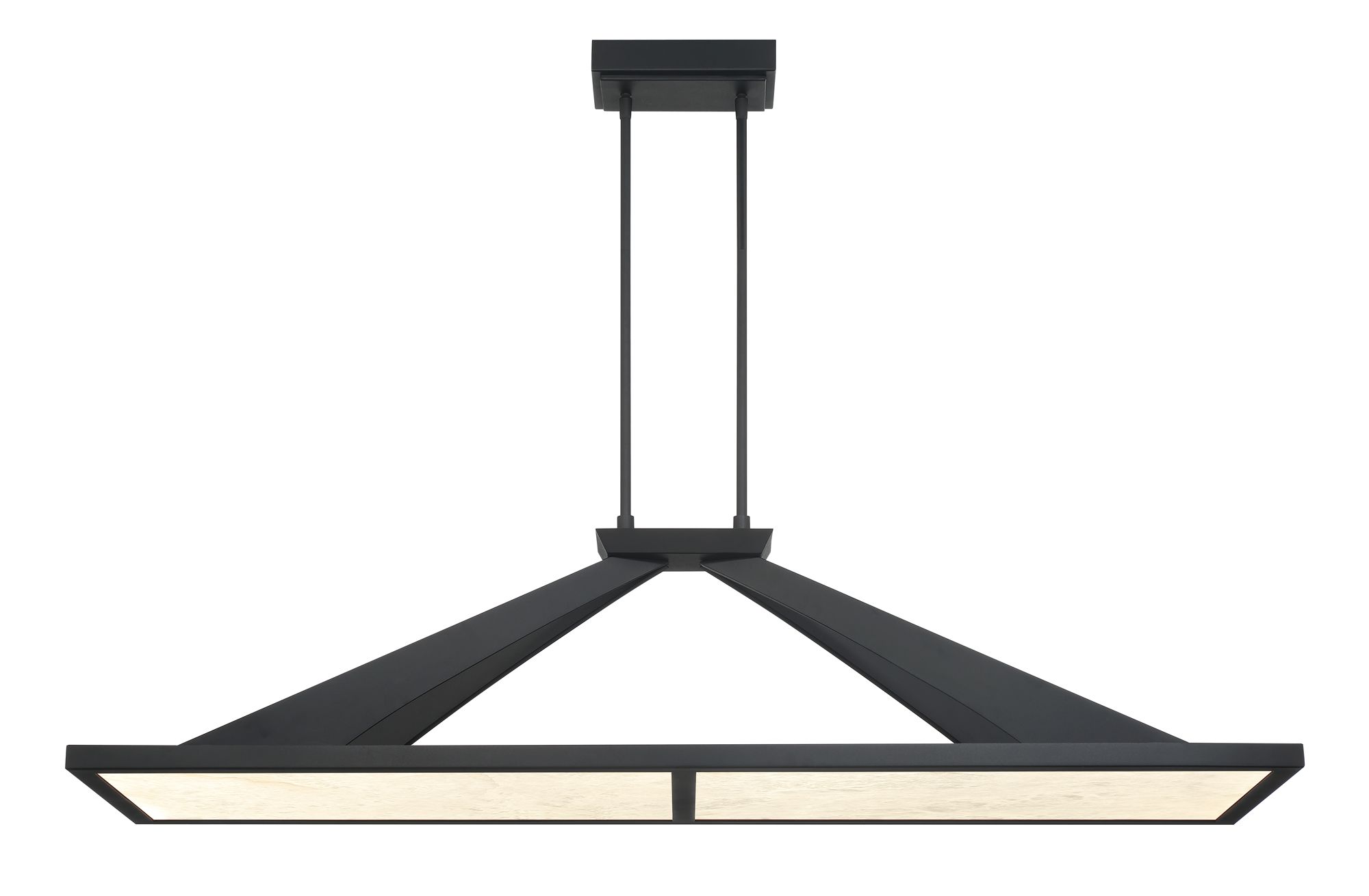 Image 4 Minka Lavery Stiles LED 48-in Black Chandelier with Alabaster Shades more views