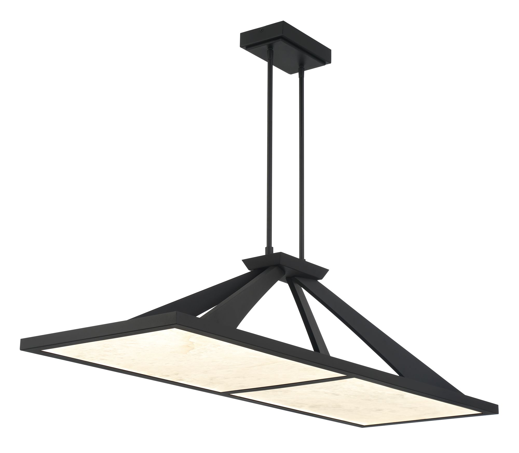 Image 5 Minka Lavery Stiles LED 48-in Black Chandelier with Alabaster Shades more views