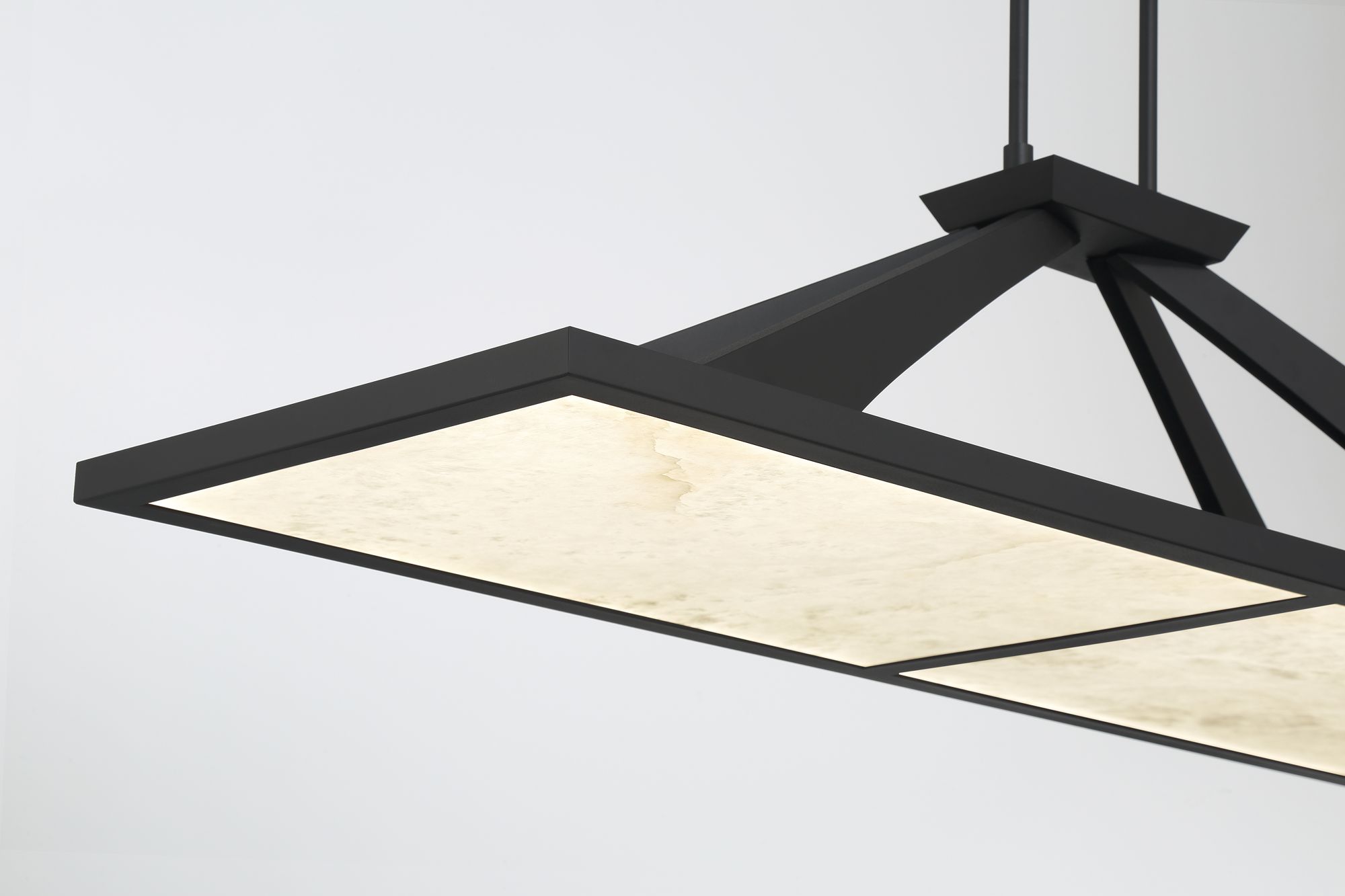 Image 7 Minka Lavery Stiles LED 48-in Black Chandelier with Alabaster Shades more views