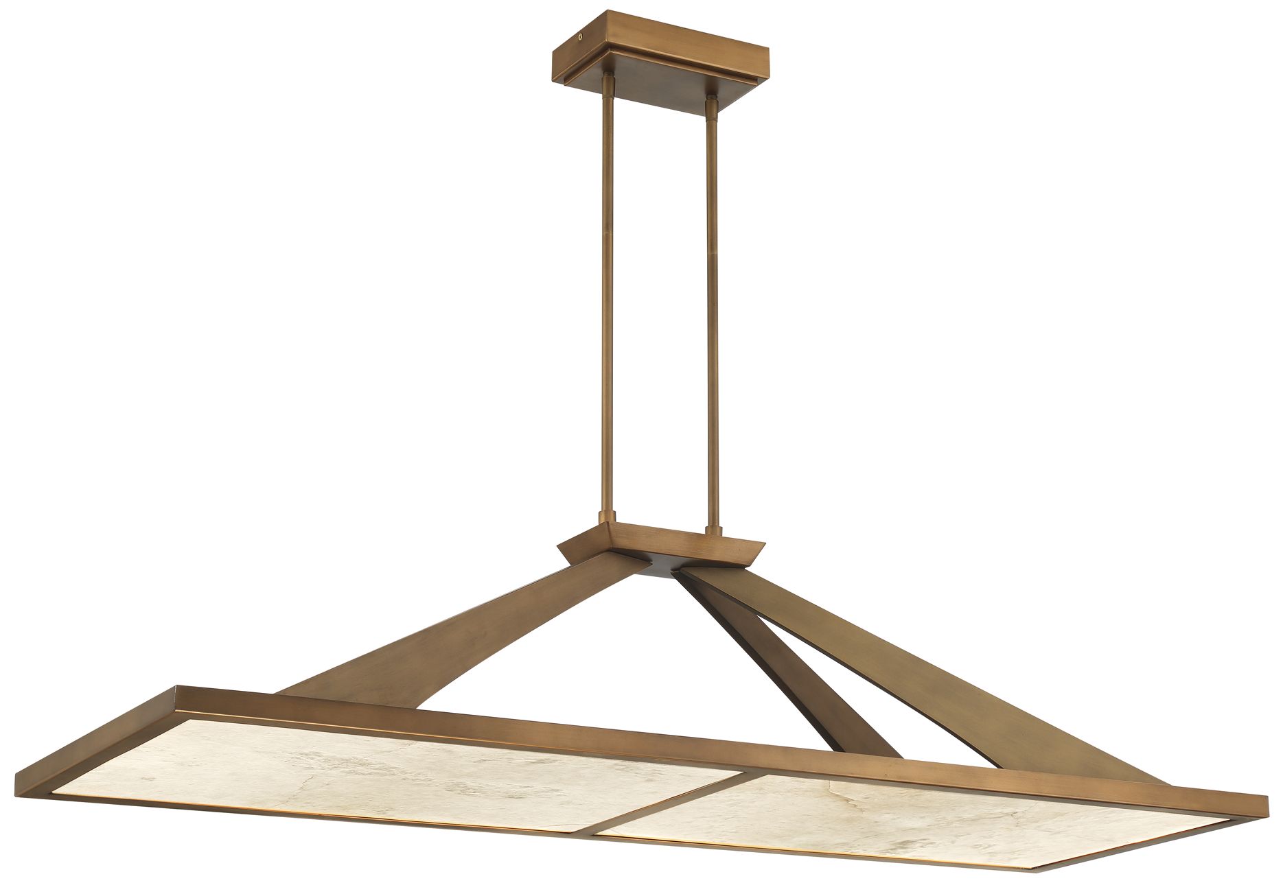 Minka Lavery Stiles LED 48-in Gold Chandelier with Alabaster Shades