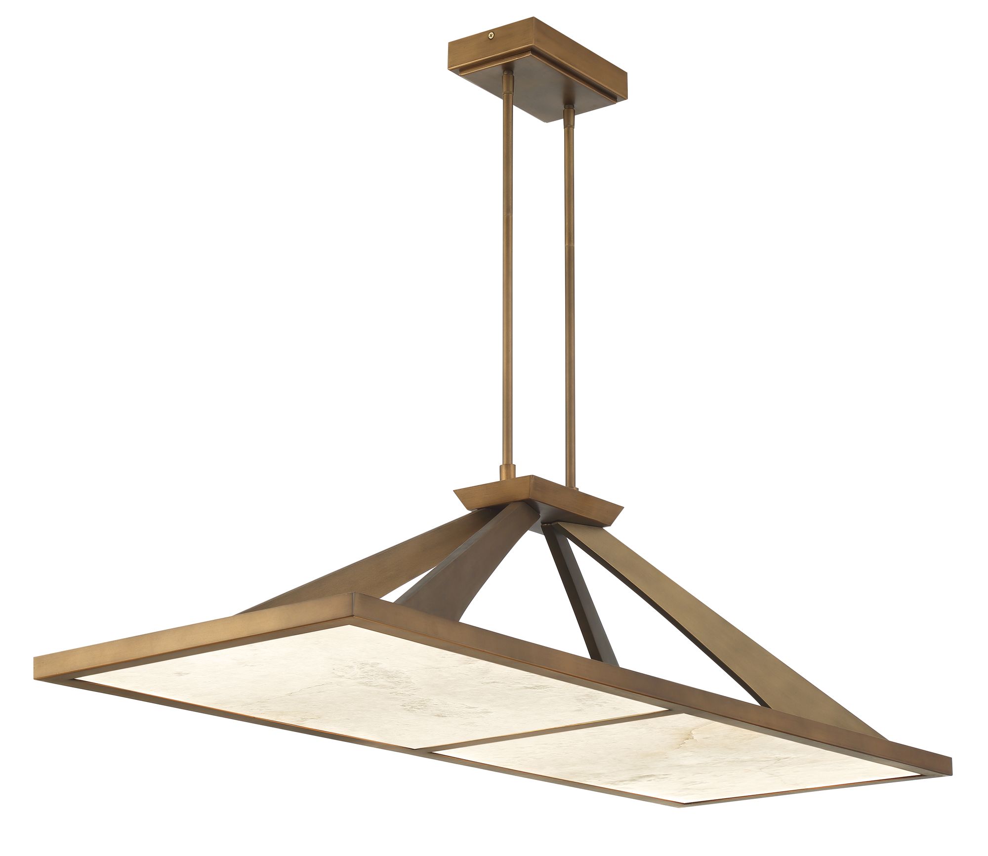 Image 4 Minka Lavery Stiles LED 48-in Gold Chandelier with Alabaster Shades more views