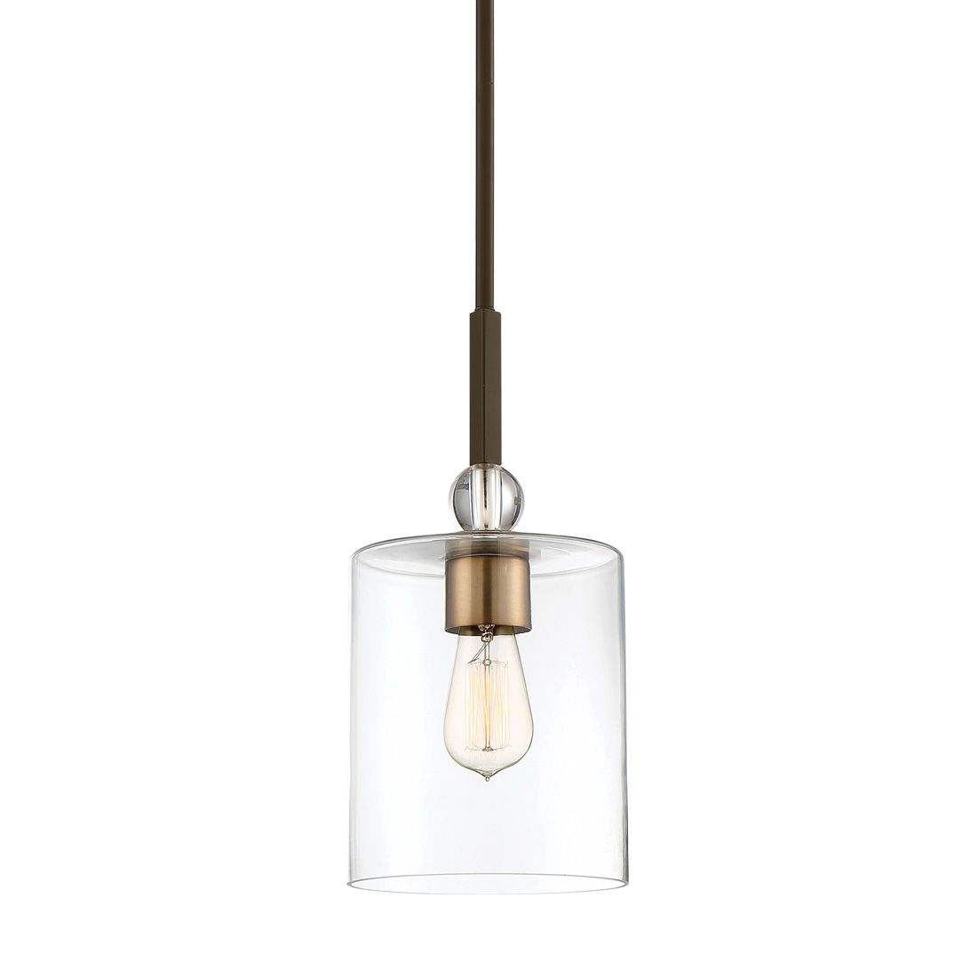 Image 4 Minka-Lavery Studio-5 1-Light Painted Bronze and Brass Mini Pendant more views