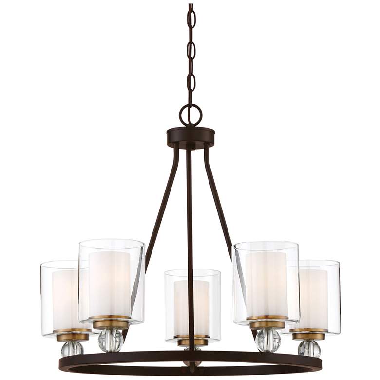 Image 1 Minka-Lavery Studio-5 25 1/2" Painted Bronze 5-Light Ring Chandelier