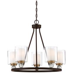 Minka-Lavery Studio-5 25 1/2" Painted Bronze 5-Light Ring Chandelier