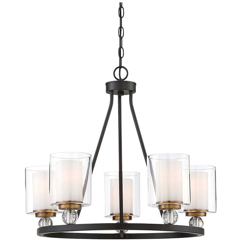 Image 3 Minka-Lavery Studio-5 25 1/2" Painted Bronze 5-Light Ring Chandelier more views