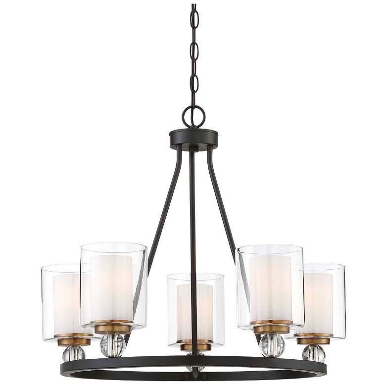 Image 5 Minka-Lavery Studio-5 25 1/2" Painted Bronze 5-Light Ring Chandelier more views