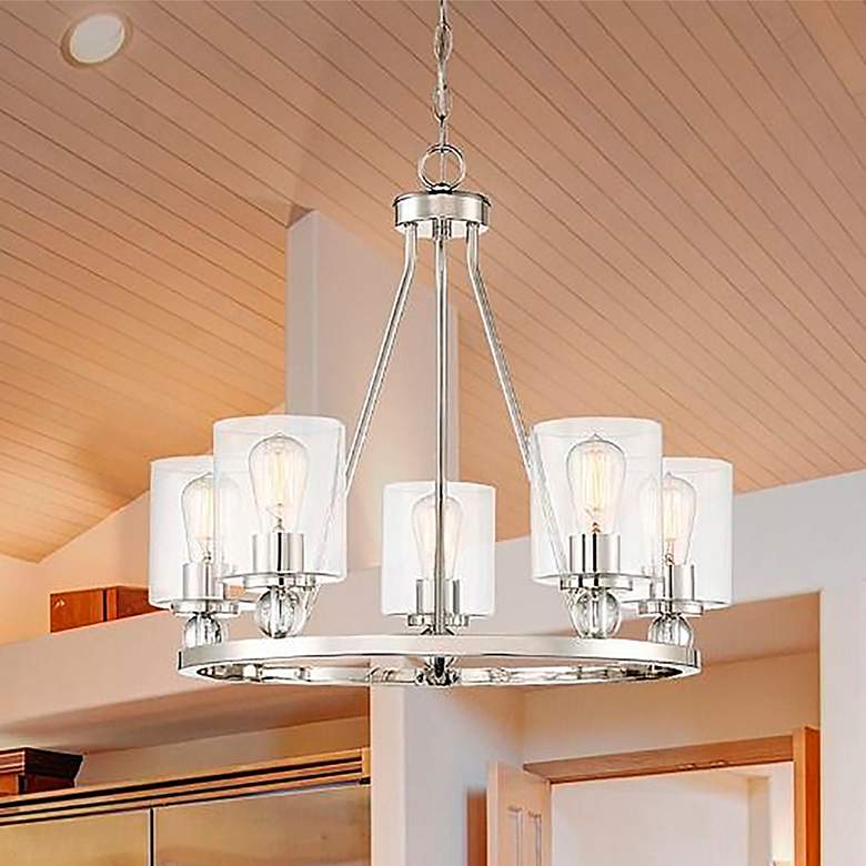 Image 2 Minka Lavery Studio 5 25 1/2" Wide Polished Nickel 5-Light Chandelier