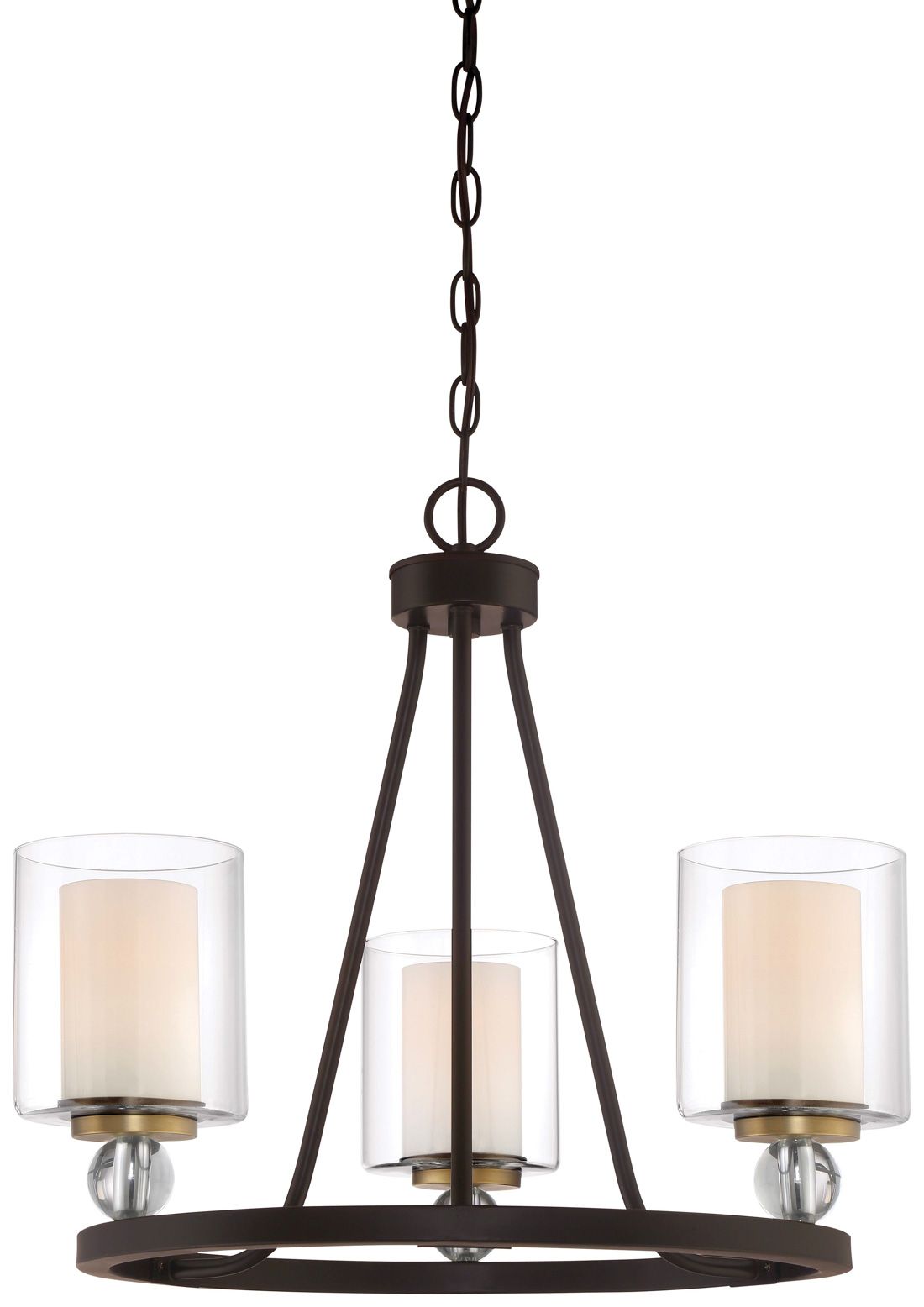 Image 5 Minka-Lavery Studio-5 3-Light Painted Bronze and Brass Mini-Chandelier more views