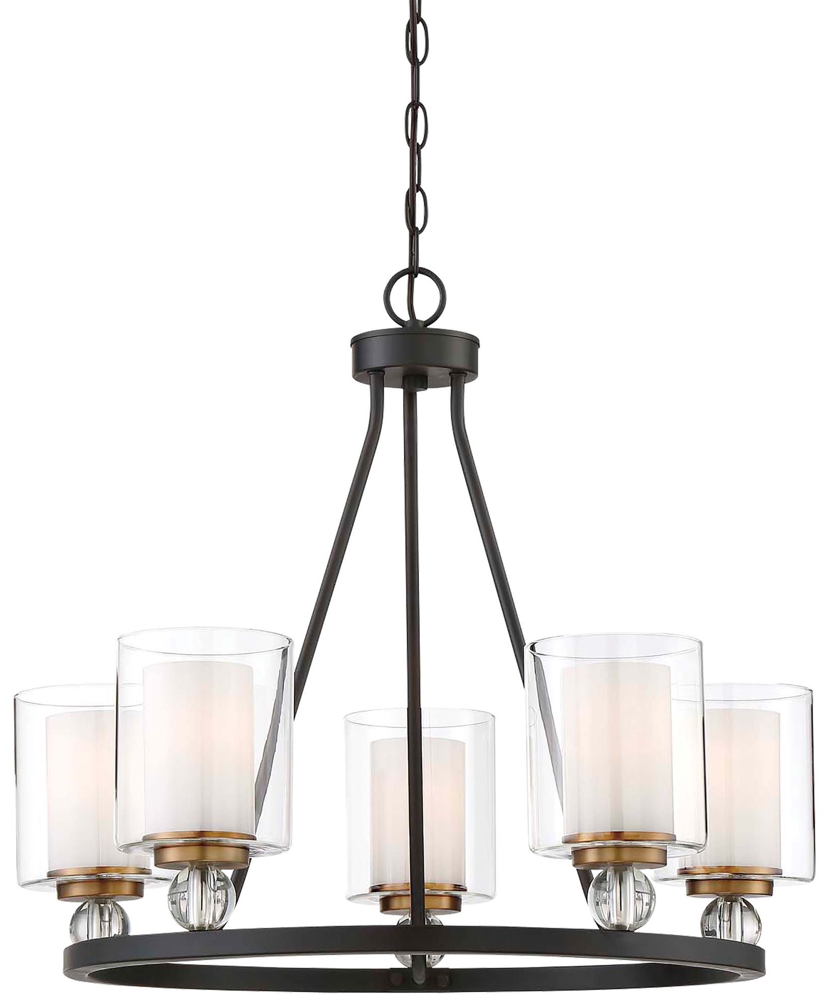 Image 3 Minka-Lavery Studio-5 5-Light Painted Bronze and Brush Brass Chandelier more views