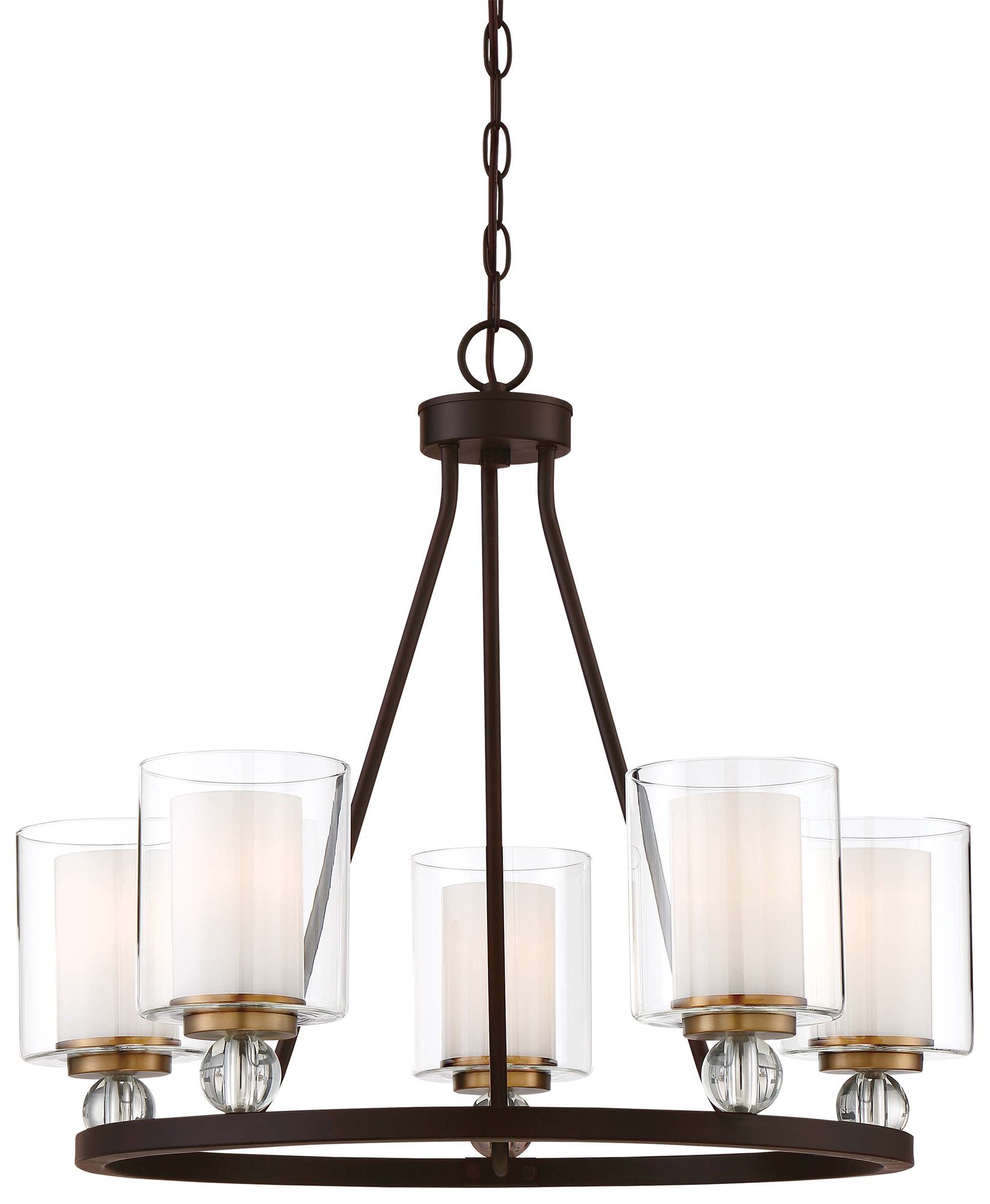 Image 4 Minka-Lavery Studio-5 5-Light Painted Bronze and Brush Brass Chandelier more views
