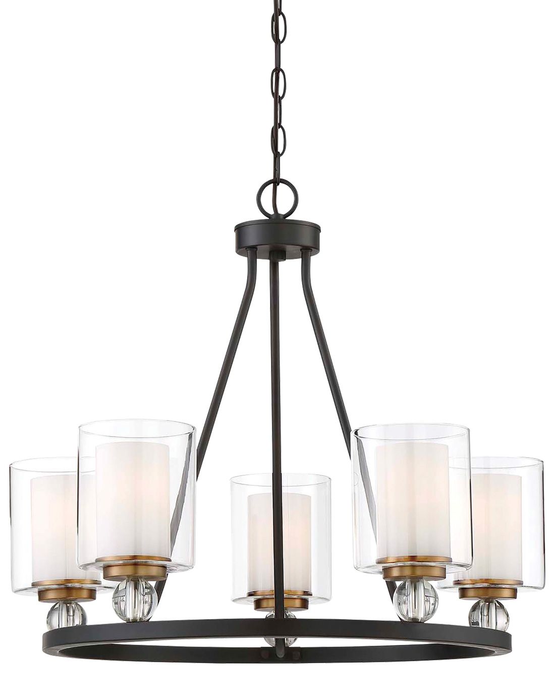 Image 5 Minka-Lavery Studio-5 5-Light Painted Bronze and Brush Brass Chandelier more views