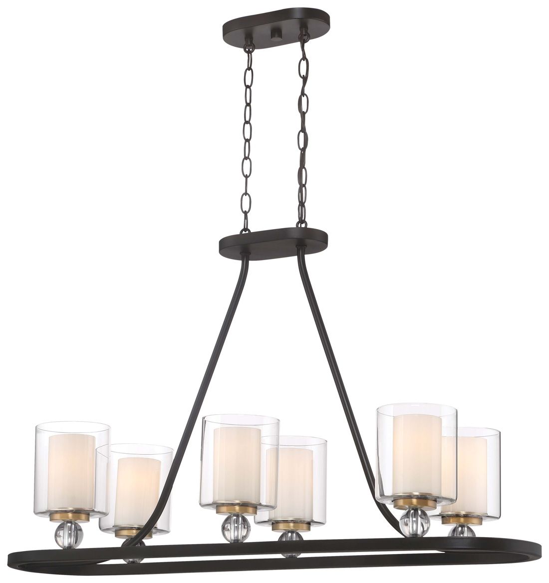 Image 3 Minka-Lavery Studio-5 6-Light Painted Bronze and Brass Island Chandelier more views
