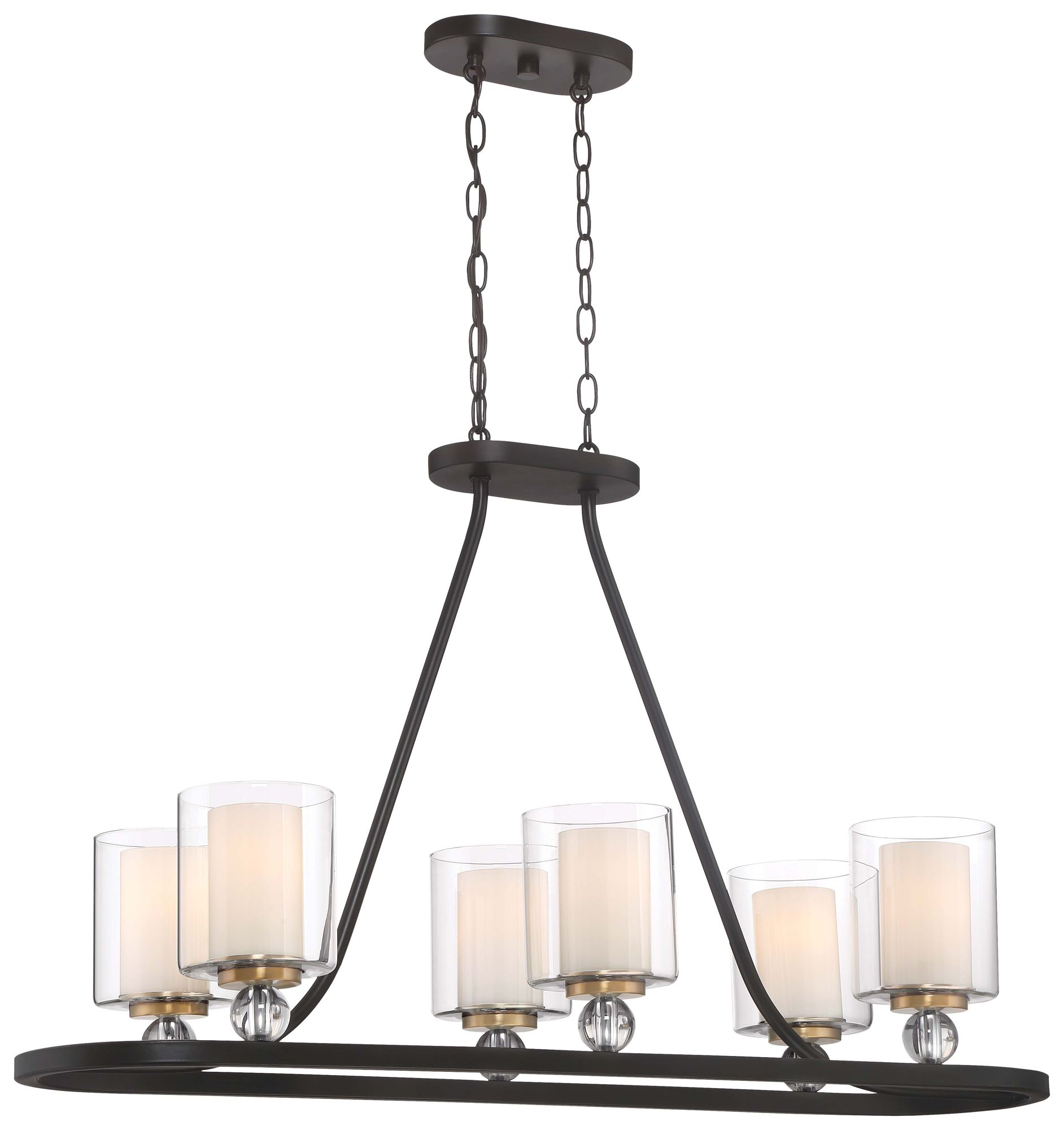Image 5 Minka-Lavery Studio-5 6-Light Painted Bronze and Brass Island Chandelier more views