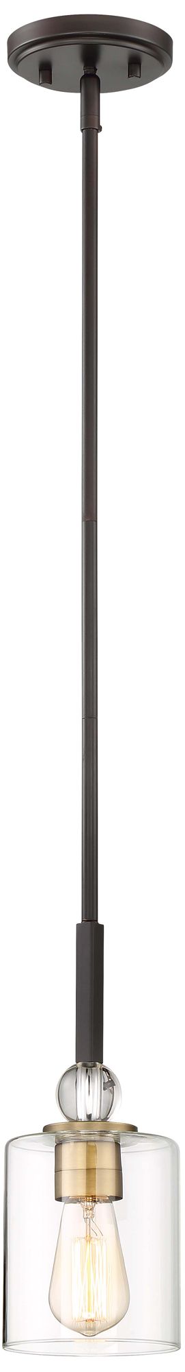 Image 4 Minka-Lavery Studio-5 Bronze and Brass 5" Wide Glass Mini-Pendant more views