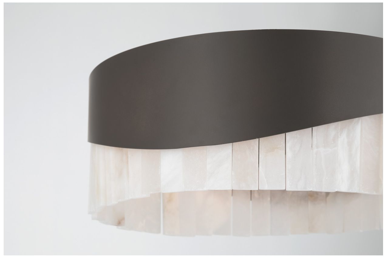 Image 5 Minka Lavery Sway 3-Light 16in Dark Bronze Flush Mount with Alabaster Shade more views