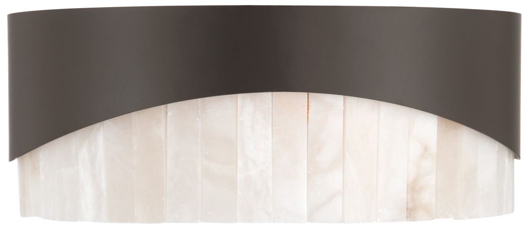 Image 7 Minka Lavery Sway 3-Light 16in Dark Bronze Flush Mount with Alabaster Shade more views