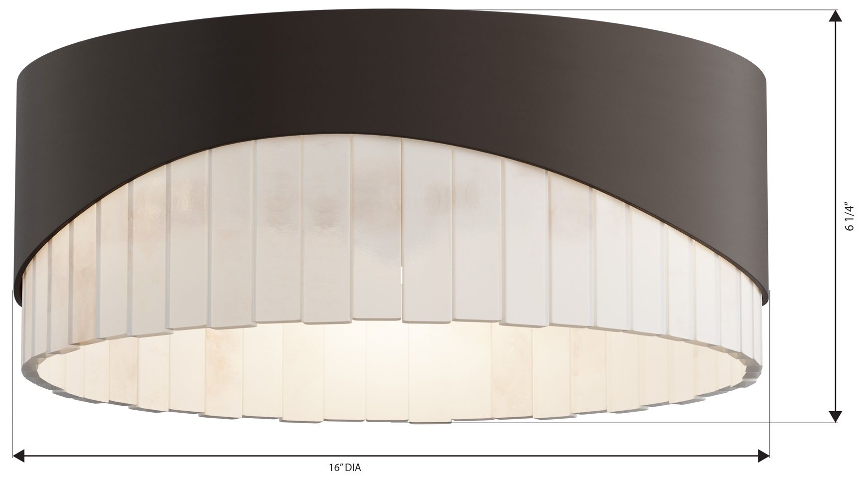 Minka Lavery Sway 3-Light 16in Dark Bronze Flush Mount with Alabaster Shade