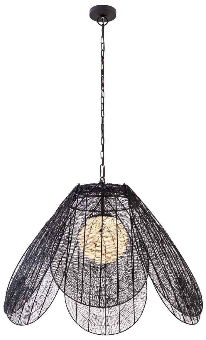 Thumbnail3 of Minka Lavery Sylari 1-Light 30-in Dark Matte Black Pendant with Opal Shade more views