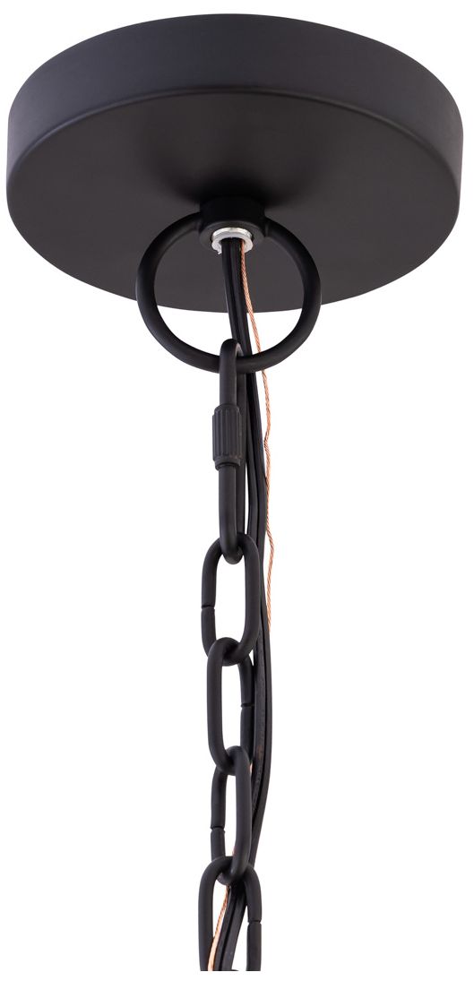 Minka Lavery Sylari 1-Light 30-in Dark Matte Black Pendant with Opal Shade