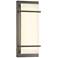 Minka Lavery Tarnos LED 16-in Gun Metal Wall Sconce with Alabaster Shade