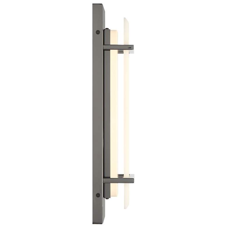 Image 4 Minka Lavery Tarnos LED 16-in Gun Metal Wall Sconce with Alabaster Shade more views