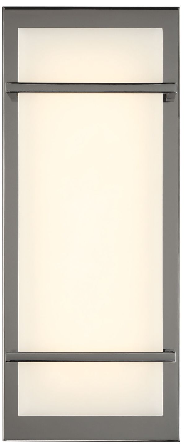 Minka Lavery Tarnos LED 16-in Gun Metal Wall Sconce with Alabaster Shade