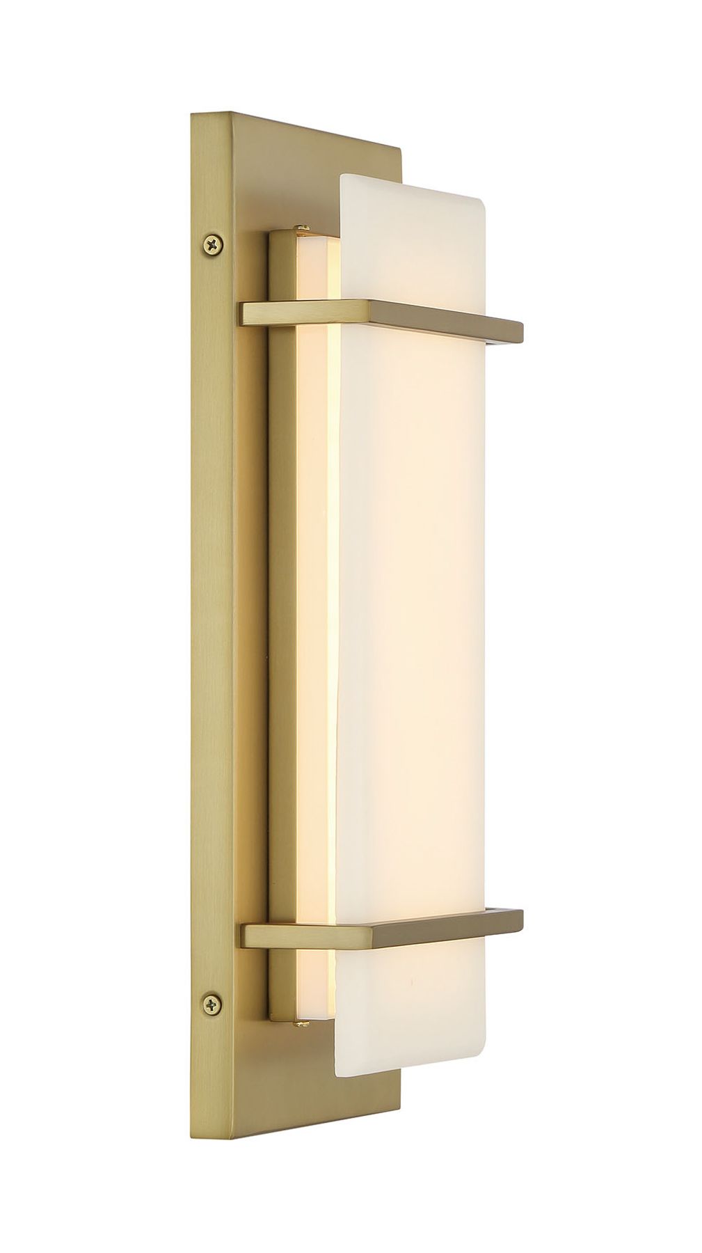 Minka Lavery Tarnos LED 16-in Soft Brass Wall Sconce with Alabaster Shade