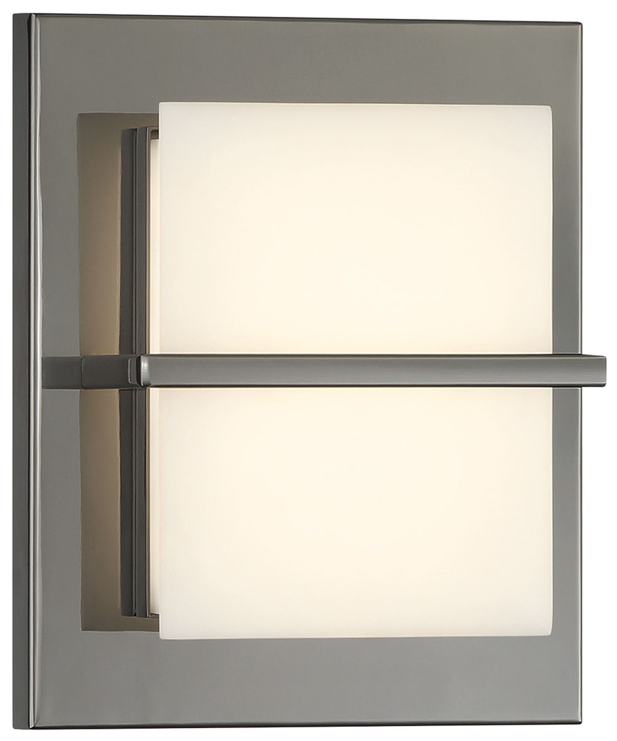 Image 2 Minka Lavery Tarnos LED 8-in Gun Metal Wall Sconce with Alabaster Shade