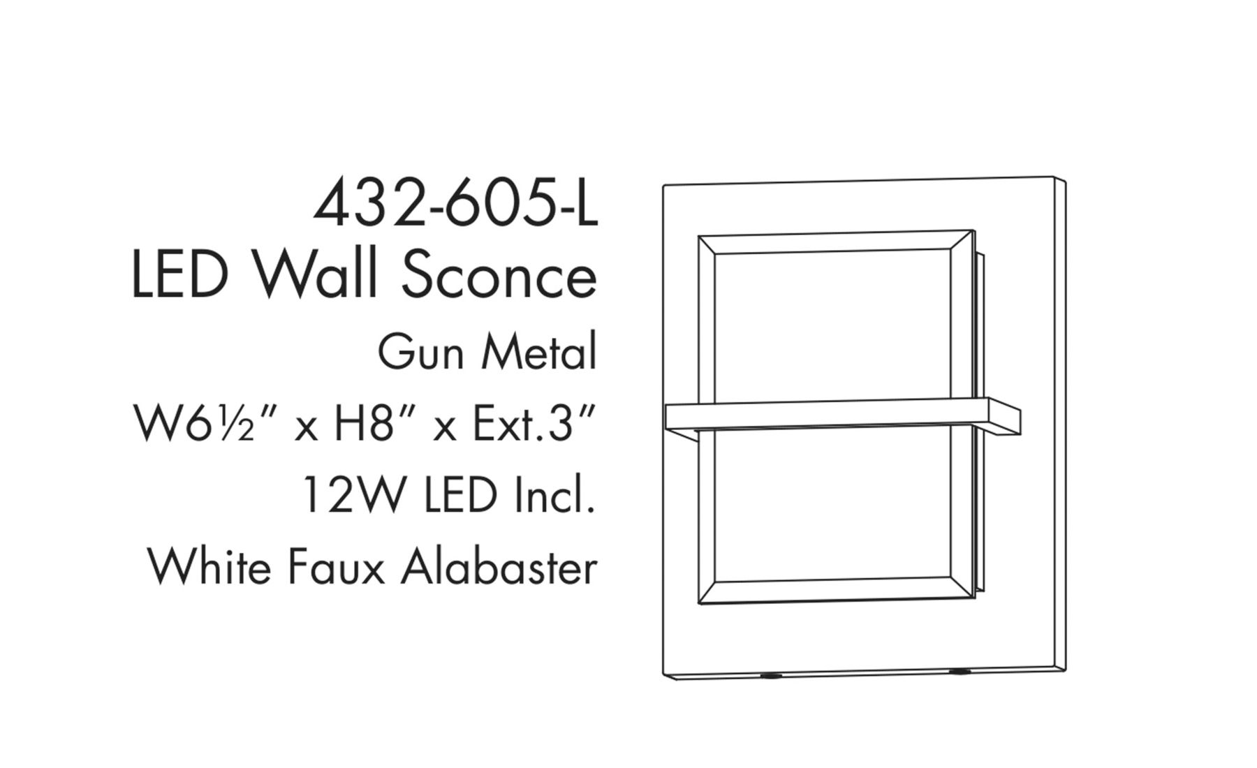 Image 5 Minka Lavery Tarnos LED 8-in Gun Metal Wall Sconce with Alabaster Shade more views