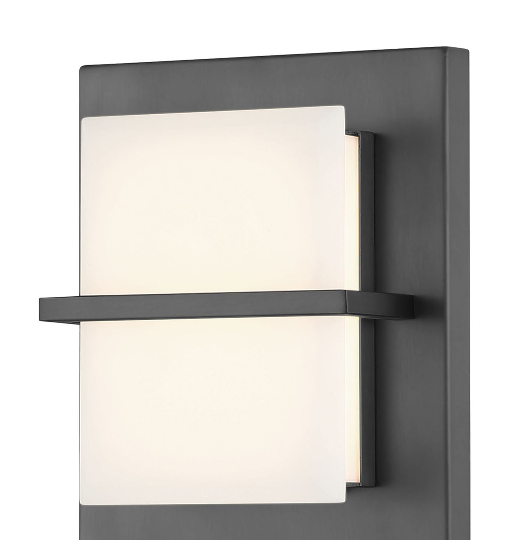 Image 6 Minka Lavery Tarnos LED 8-in Gun Metal Wall Sconce with Alabaster Shade more views