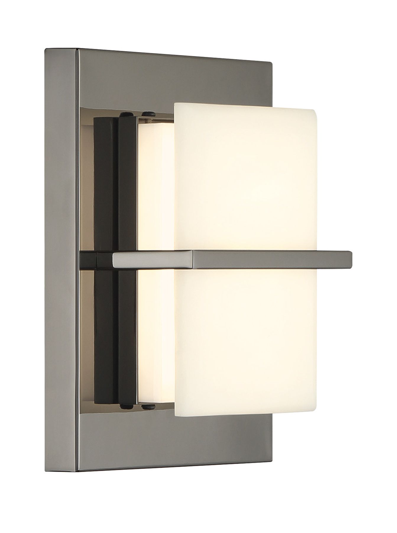 Minka Lavery Tarnos LED 8-in Gun Metal Wall Sconce with Alabaster Shade