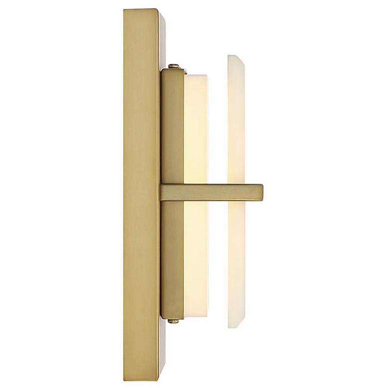 Image 3 Minka Lavery Tarnos LED 8-in Soft Brass Wall Sconce with Alabaster Shade more views