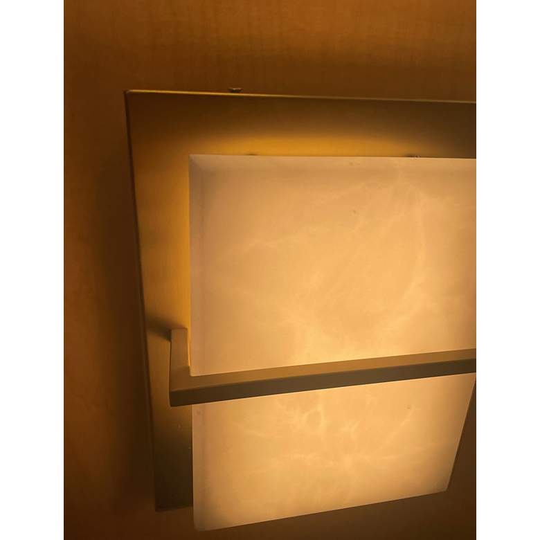 Image 6 Minka Lavery Tarnos LED 8-in Soft Brass Wall Sconce with Alabaster Shade more views