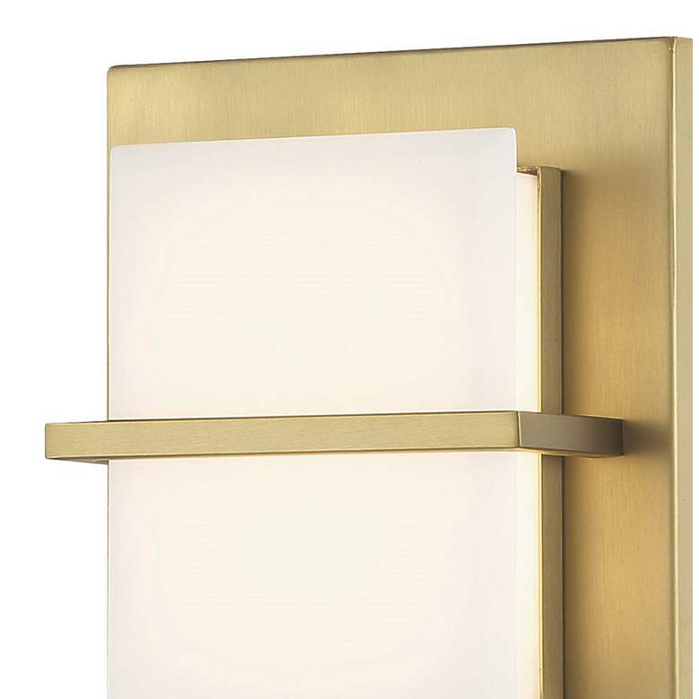 Image 7 Minka Lavery Tarnos LED 8-in Soft Brass Wall Sconce with Alabaster Shade more views