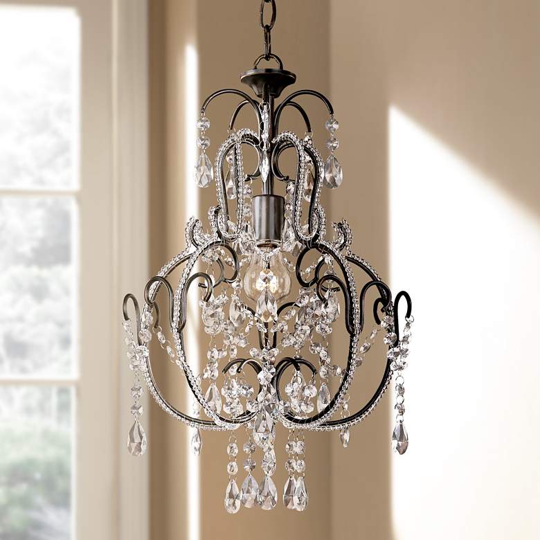 Image 1 Minka Lavery Taylor 12 1/2" Wide Bronze and Glass Mini Chandelier