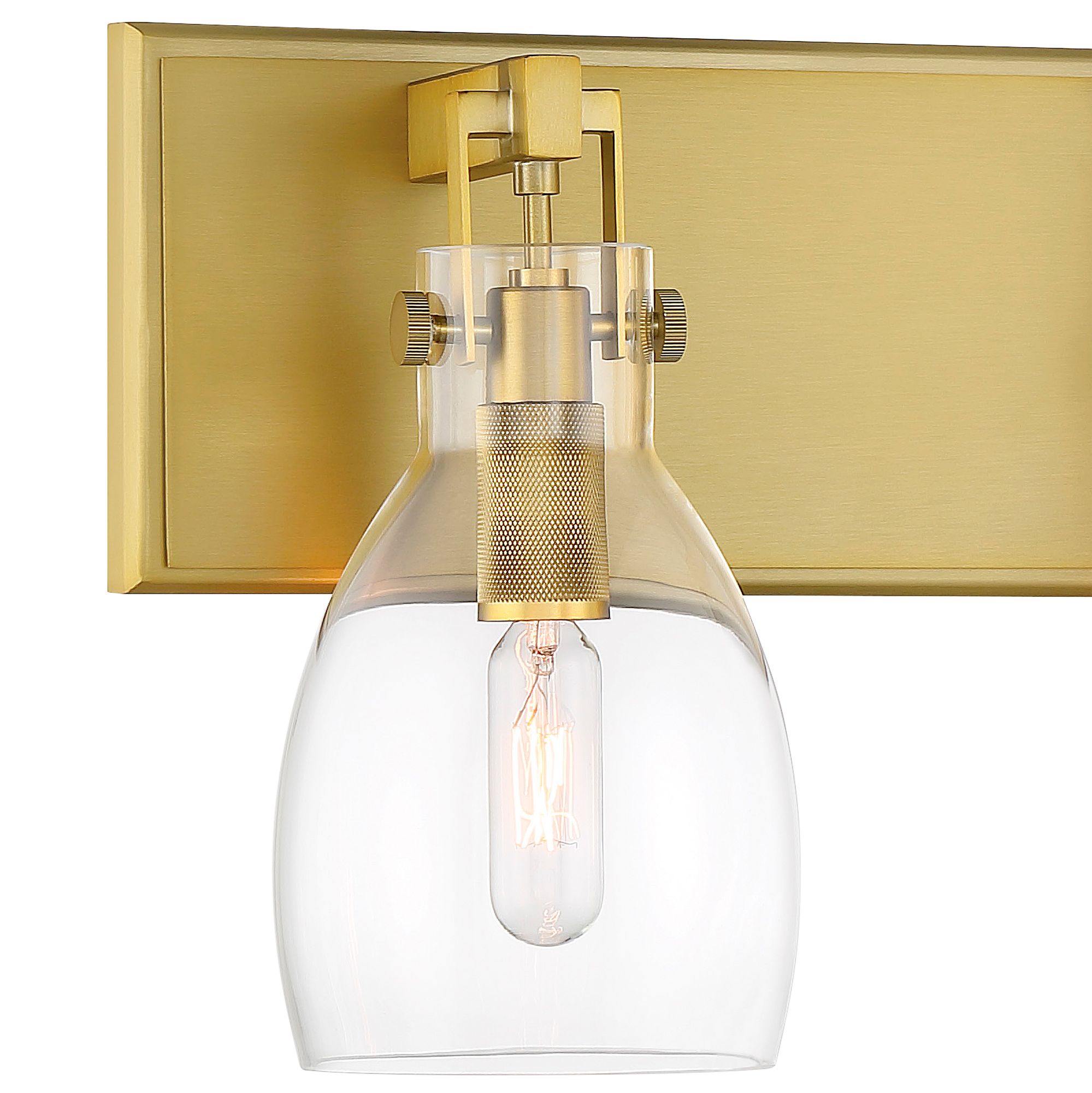 Image 2 Minka-Lavery Tiberia 3-Light Soft Brass Vanity Light with Clear Shades more views