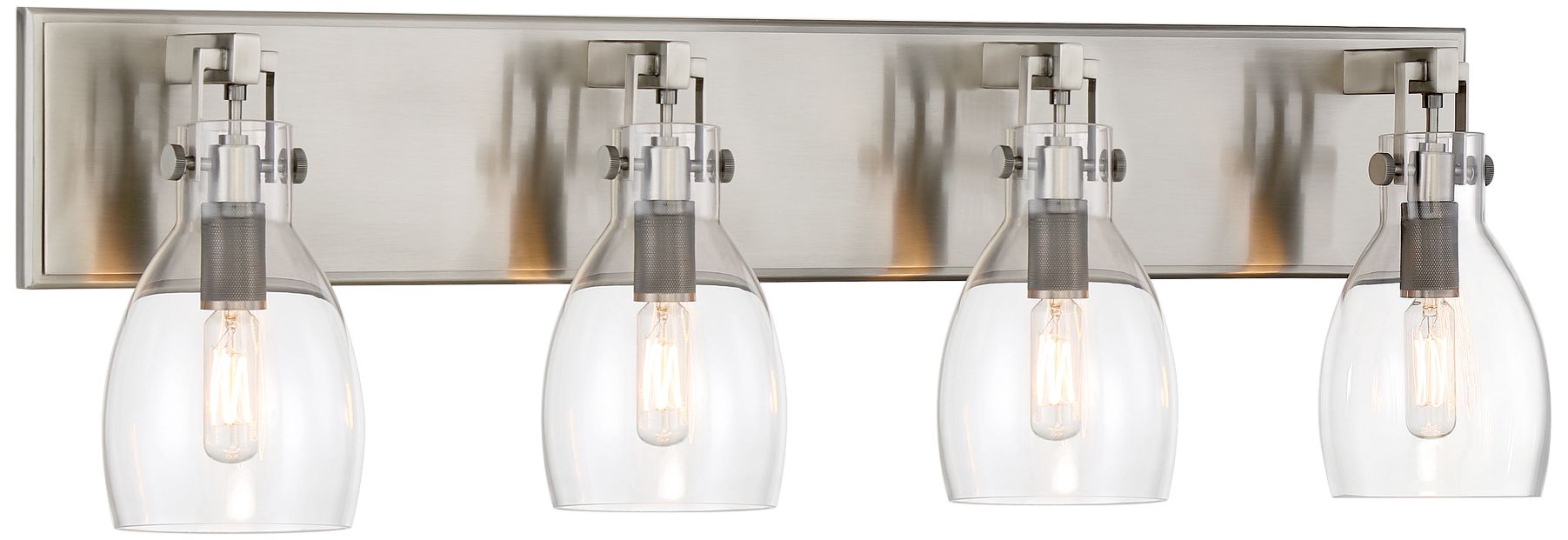 Image 2 Minka-Lavery Tiberia 4-Light Plated Pewter Vanity Light with Clear Shades
