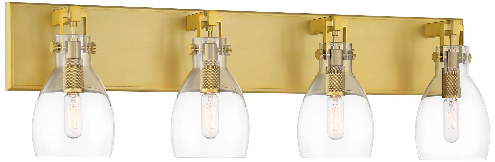 Minka-Lavery Tiberia 4-Light Soft Brass Vanity Light with Clear Shades
